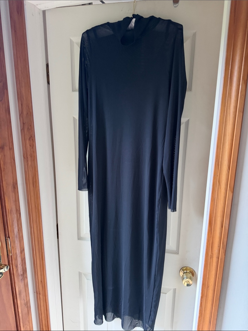 AFRM LOS ANGELES Long Black Women's Sheer Sleeve Dress - Never Worn